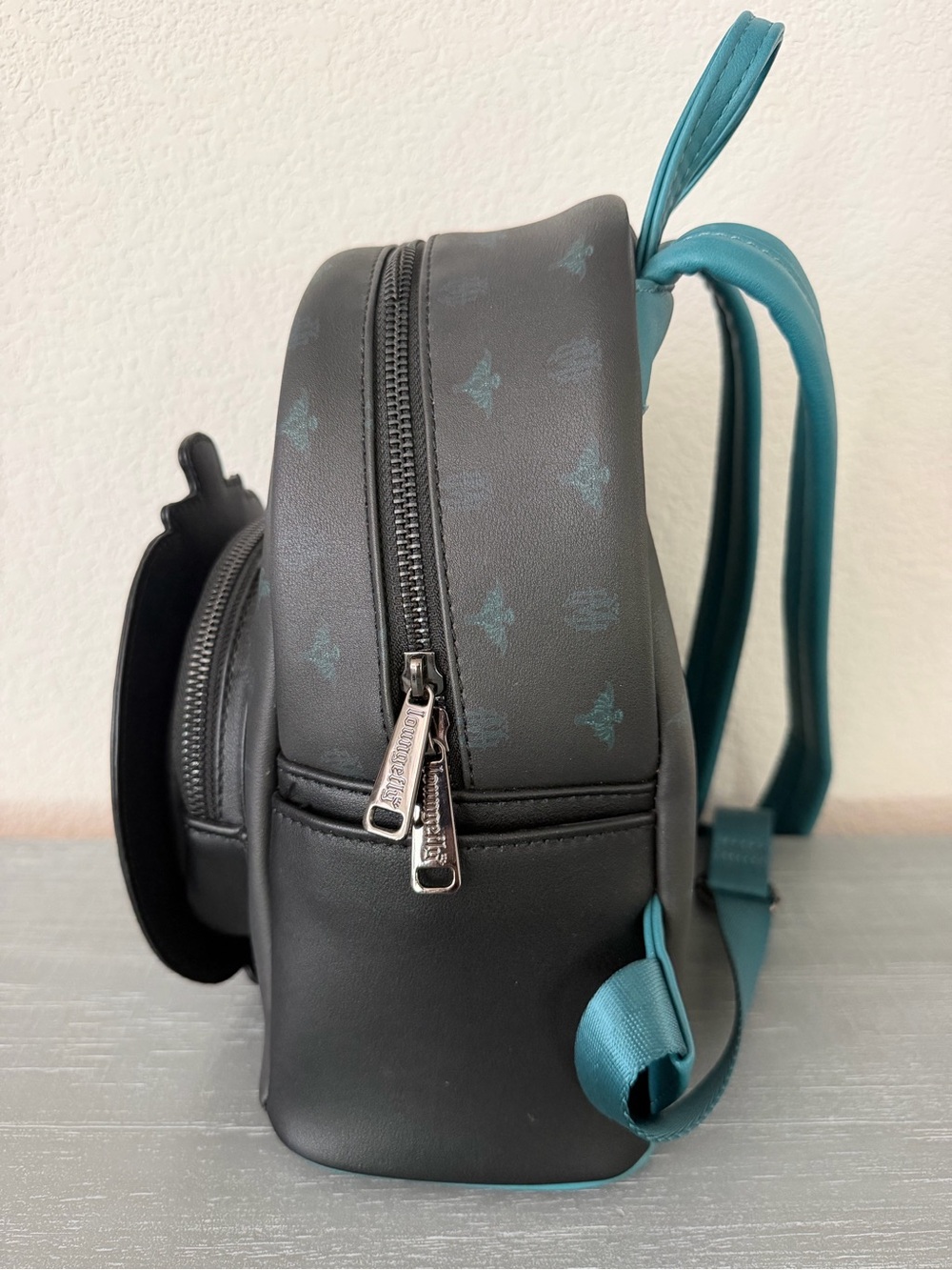 Loungefly Haunted Mansion Black and Teal with HM Characters. - Picture 2 of 8